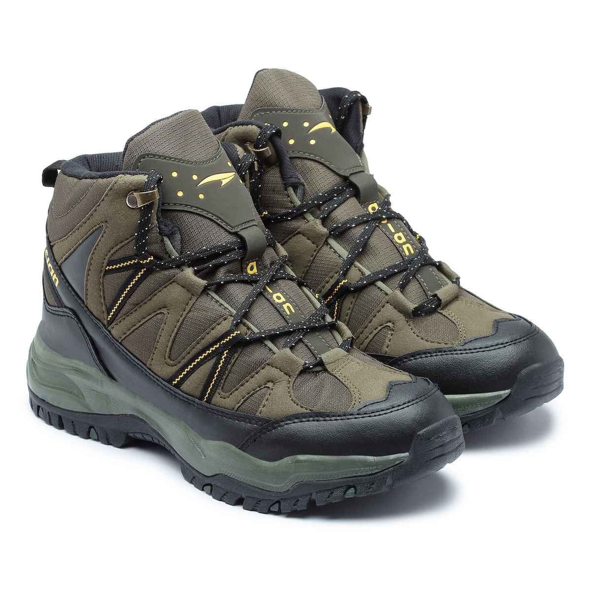 Asian Everest-21 Trekking Shoes For Men Olive Black | UK-7