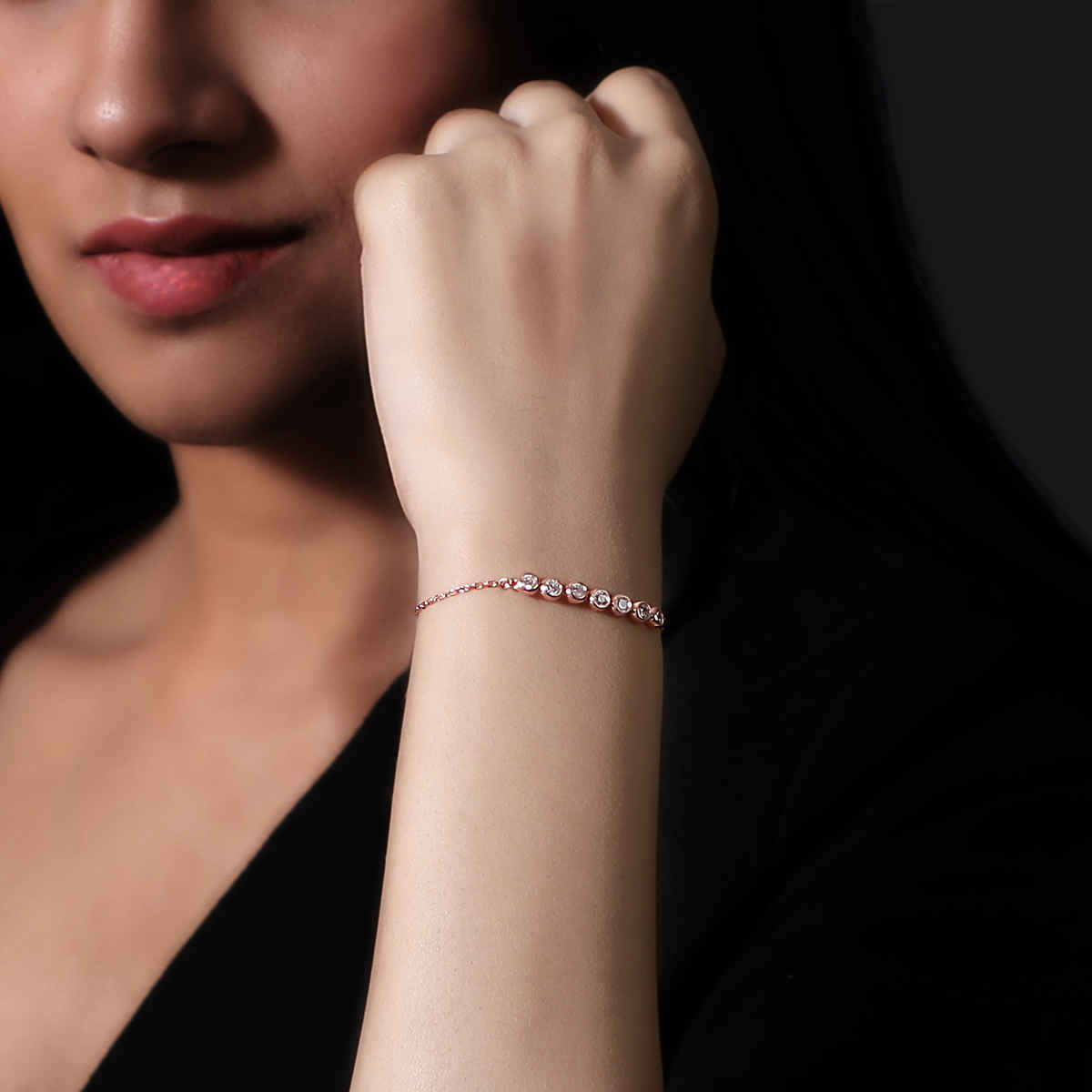 GIVA Rose Gold Bubble Bracelet