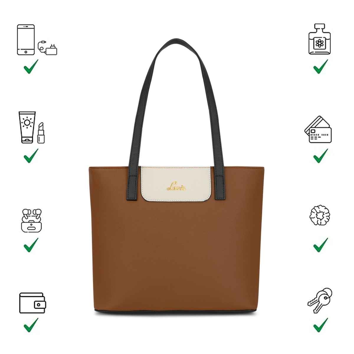 Lavie Women's Colourblock Jossie Tote Handbag | Tan