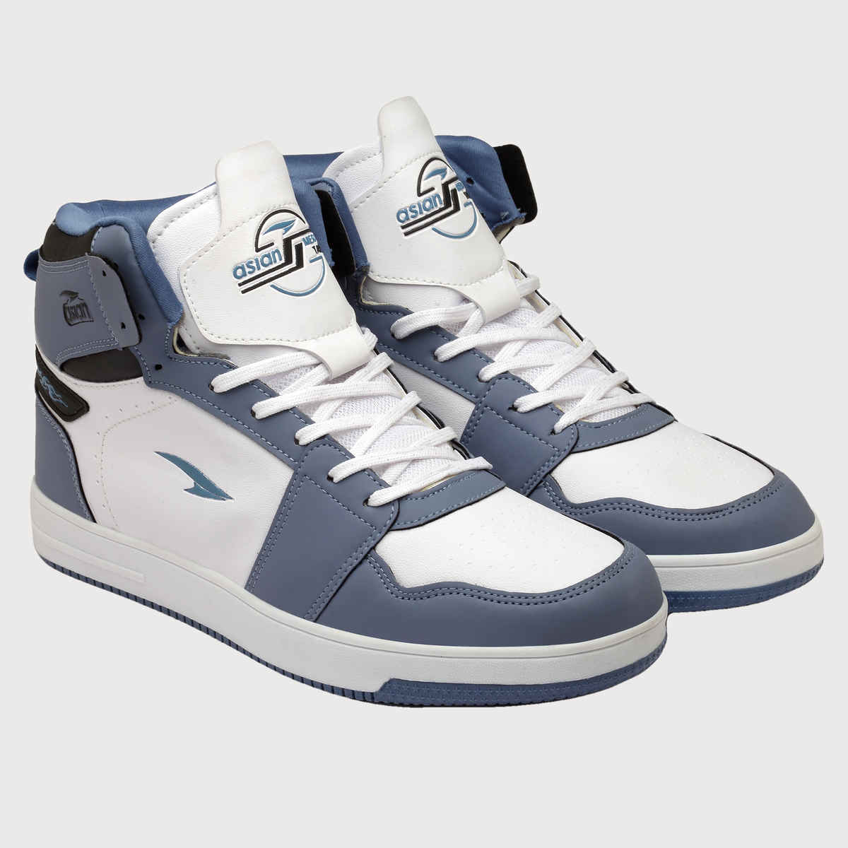 Asian Carnival-13 Hightop Sneakers For Men Slate White | UK-10