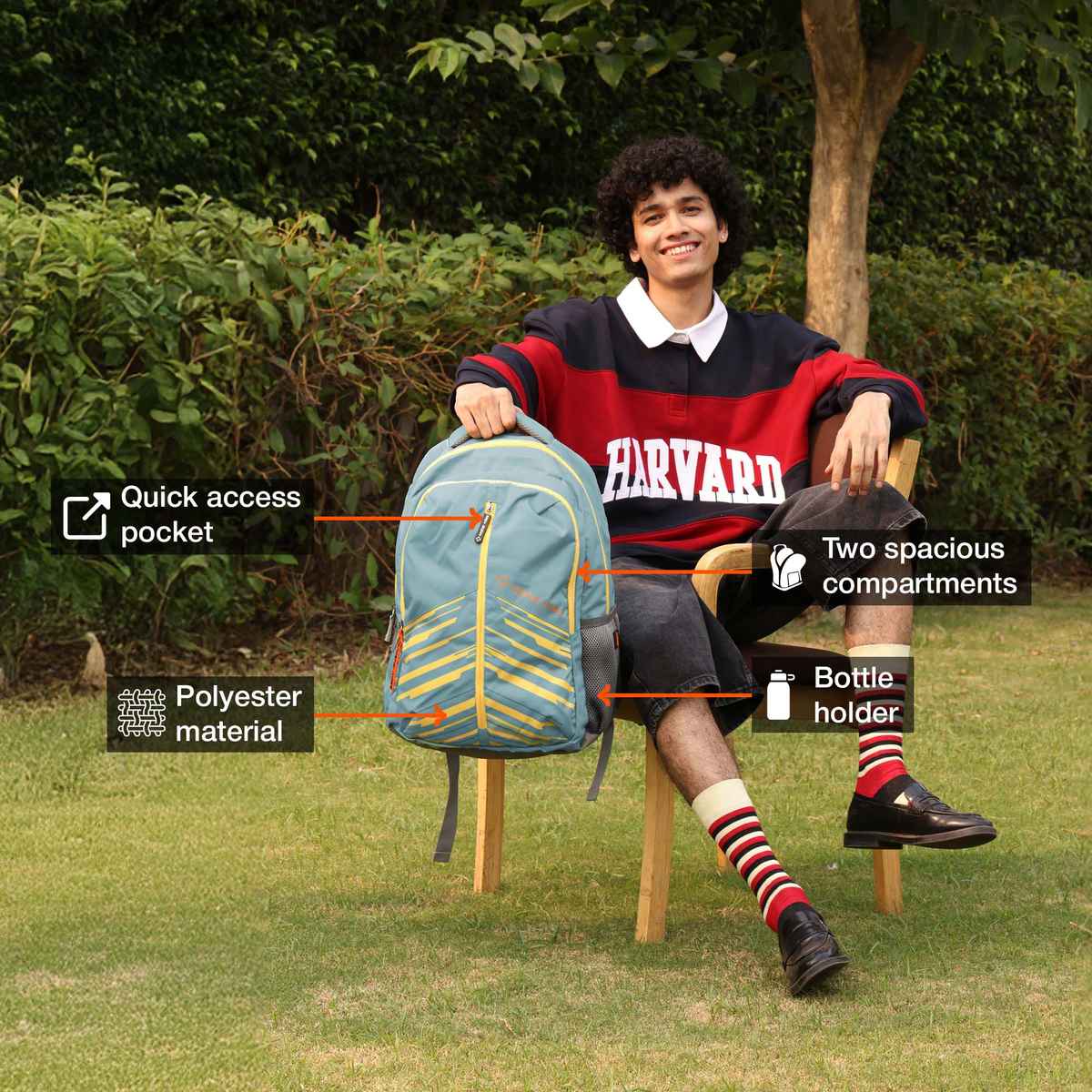 Nasher Miles Backpack for Unisex | Laptop Backpack | Casual Geography | Green - 31L