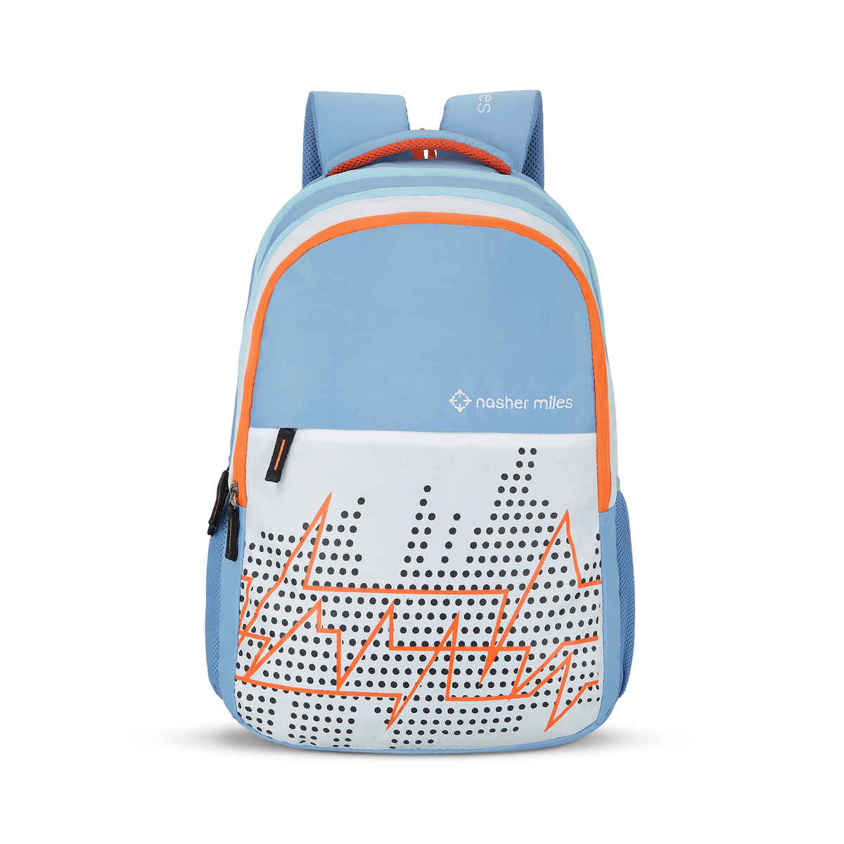 Nasher Miles Pulse Backpack- Unisex- 3 Compartment Bag- White- 45L
