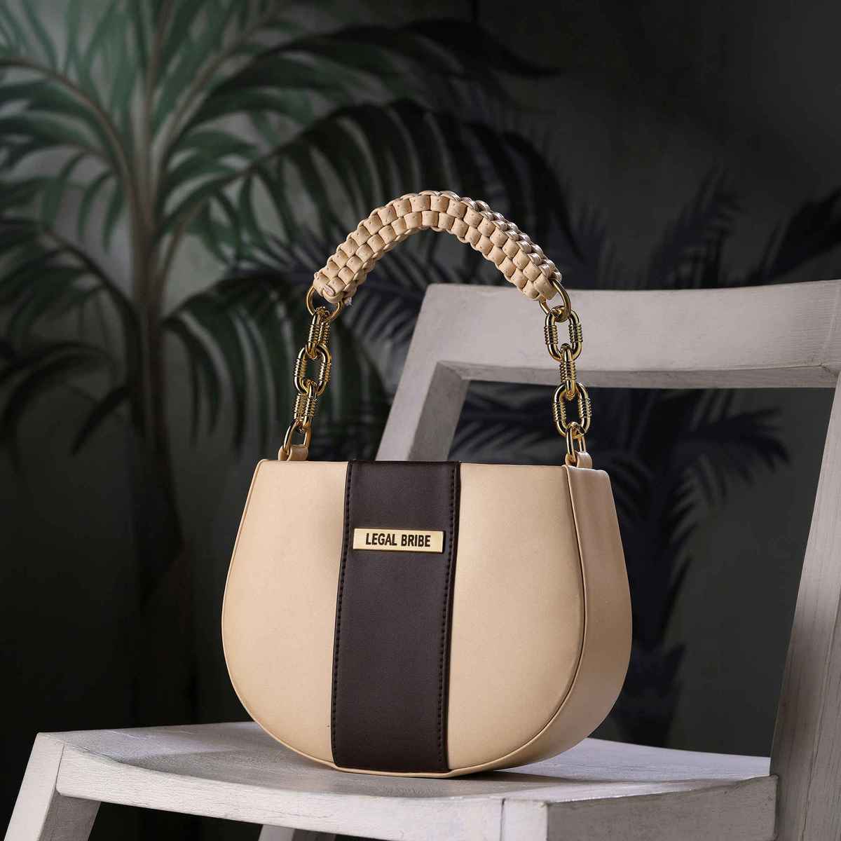 Legal Bribe Women's Knitted Handle Sling Bag | LB1966 | Brown