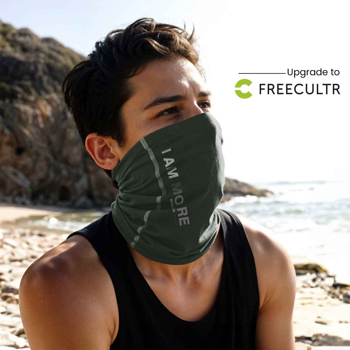 Freecultr Bamboo Bandana Headband Pack of 2 | Anti-Microbial (White & Green)