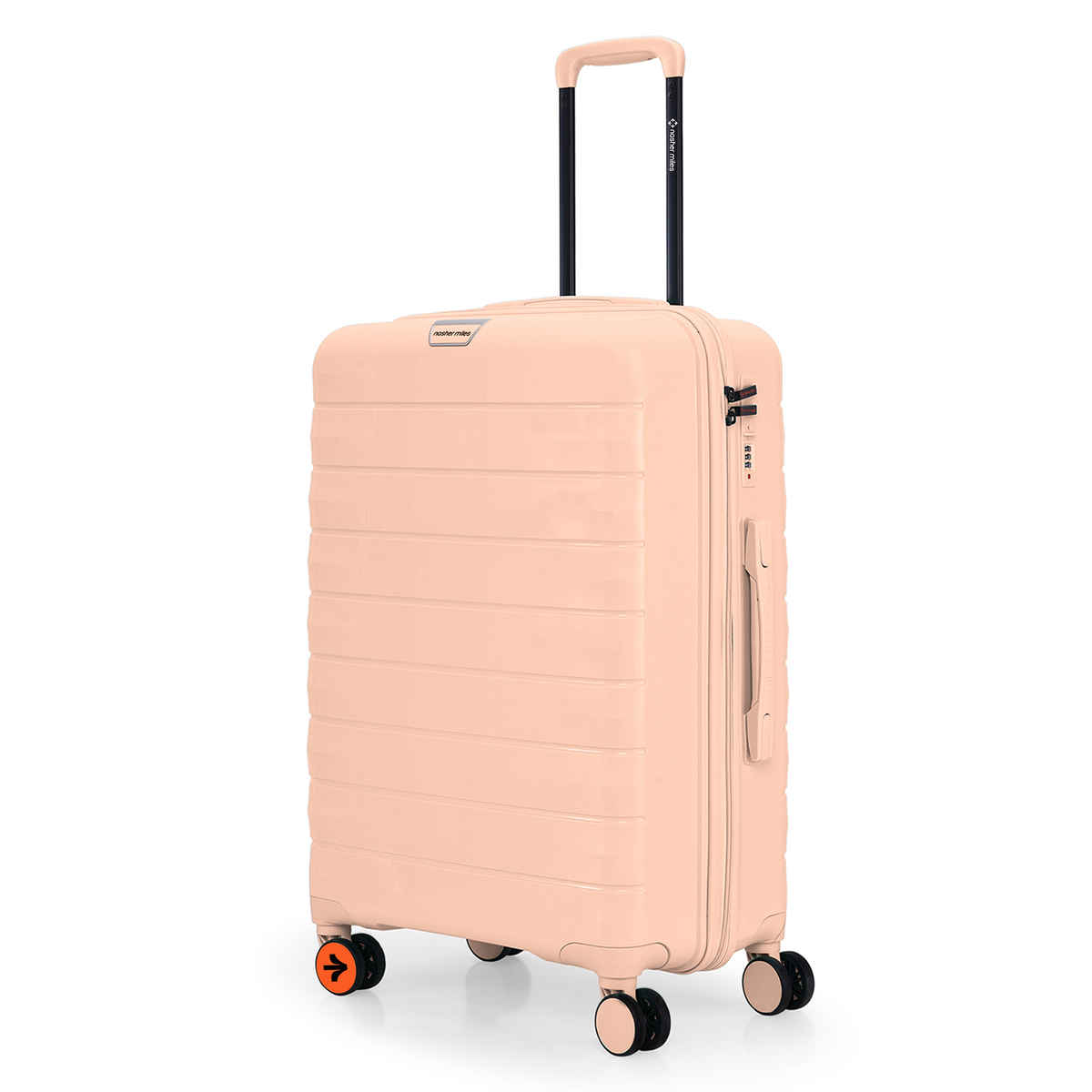Nasher Miles Vienna Check-In Hard Sided Polypropylene 24 Inch|65 cm Trolley Bag - Peach
