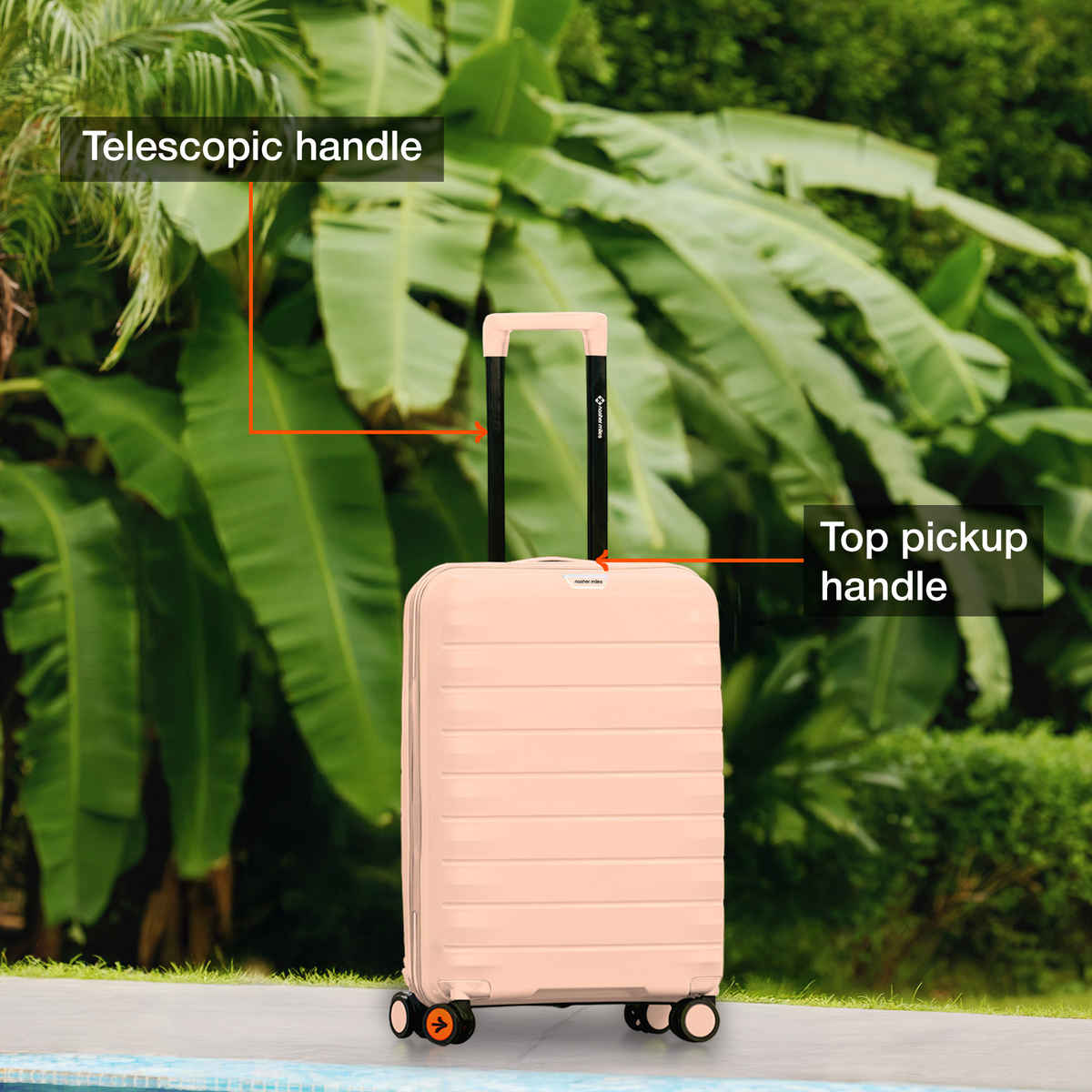 Nasher Miles Vienna Cabin Hard Sided Polypropylene 20 Inch|55 cm Trolley Bag - Peach