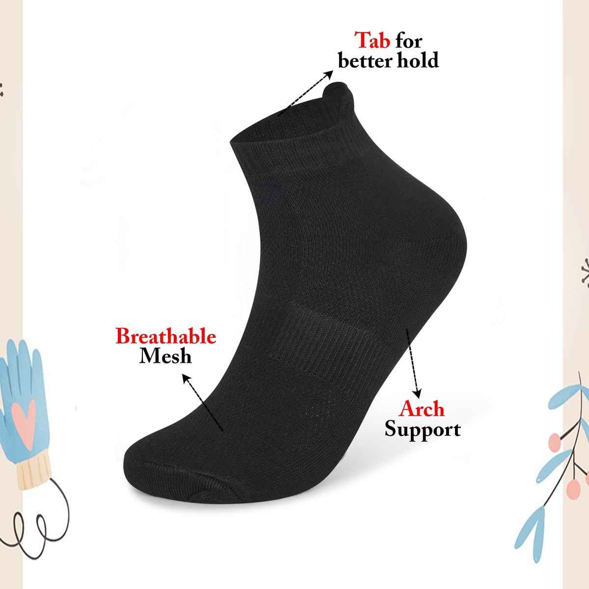 Sjeware Unisex Solid Cotton, Elastane, and Polyester Ankle Socks | Assorted - One Size