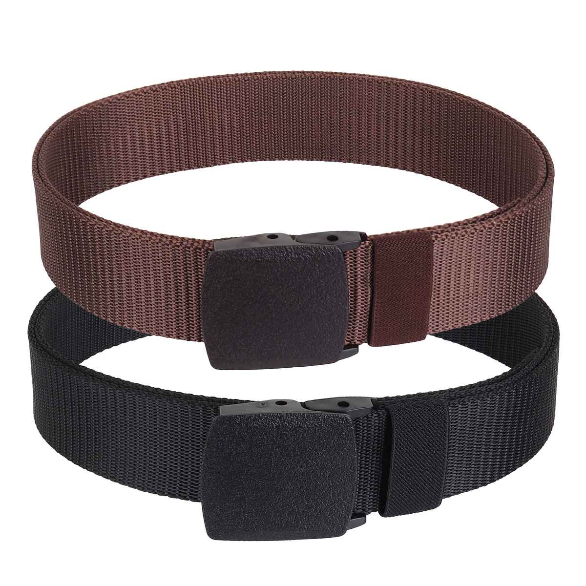 Zoro Men's Textured Nylon Belt | Black and Brown - Free Size