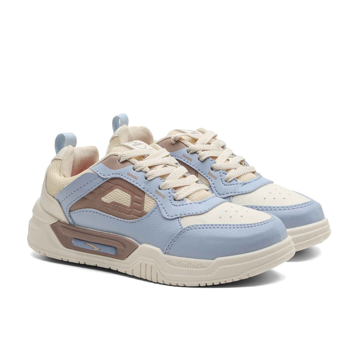 Asian Women's Lace up Sneakers | STELLA-02 | Cream | UK 6