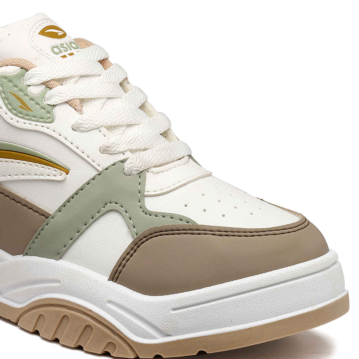 Asian Women's Sneakers | NANCY-01 | WHITE BEIGE | UK-5