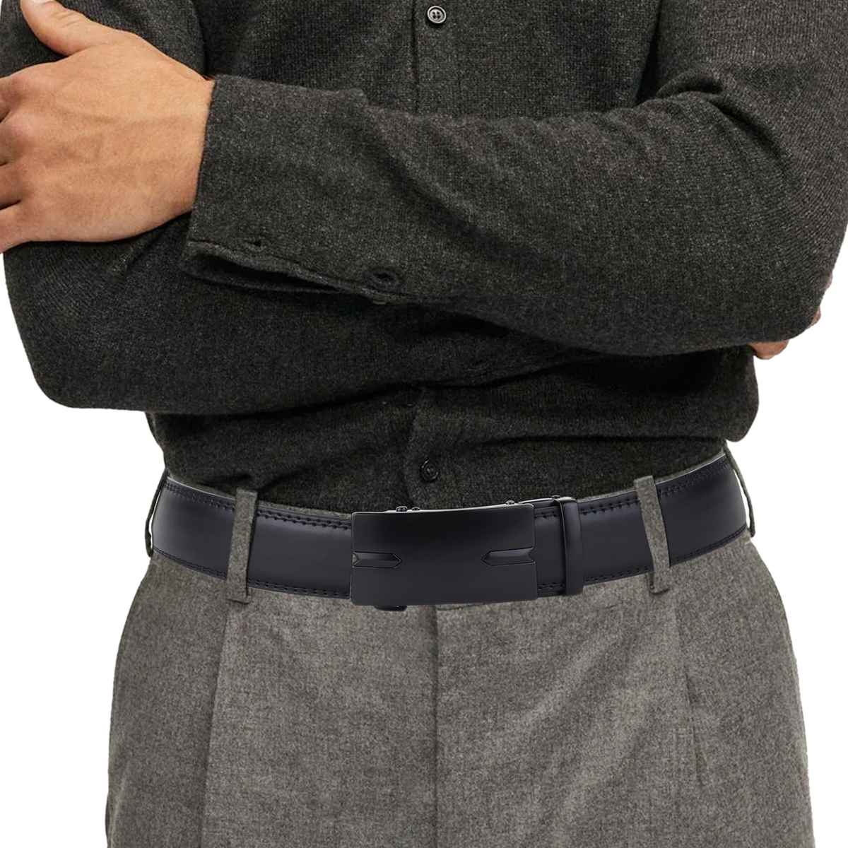 Zoro United Men's Solid Vegan Leather Belt | Black - One Size