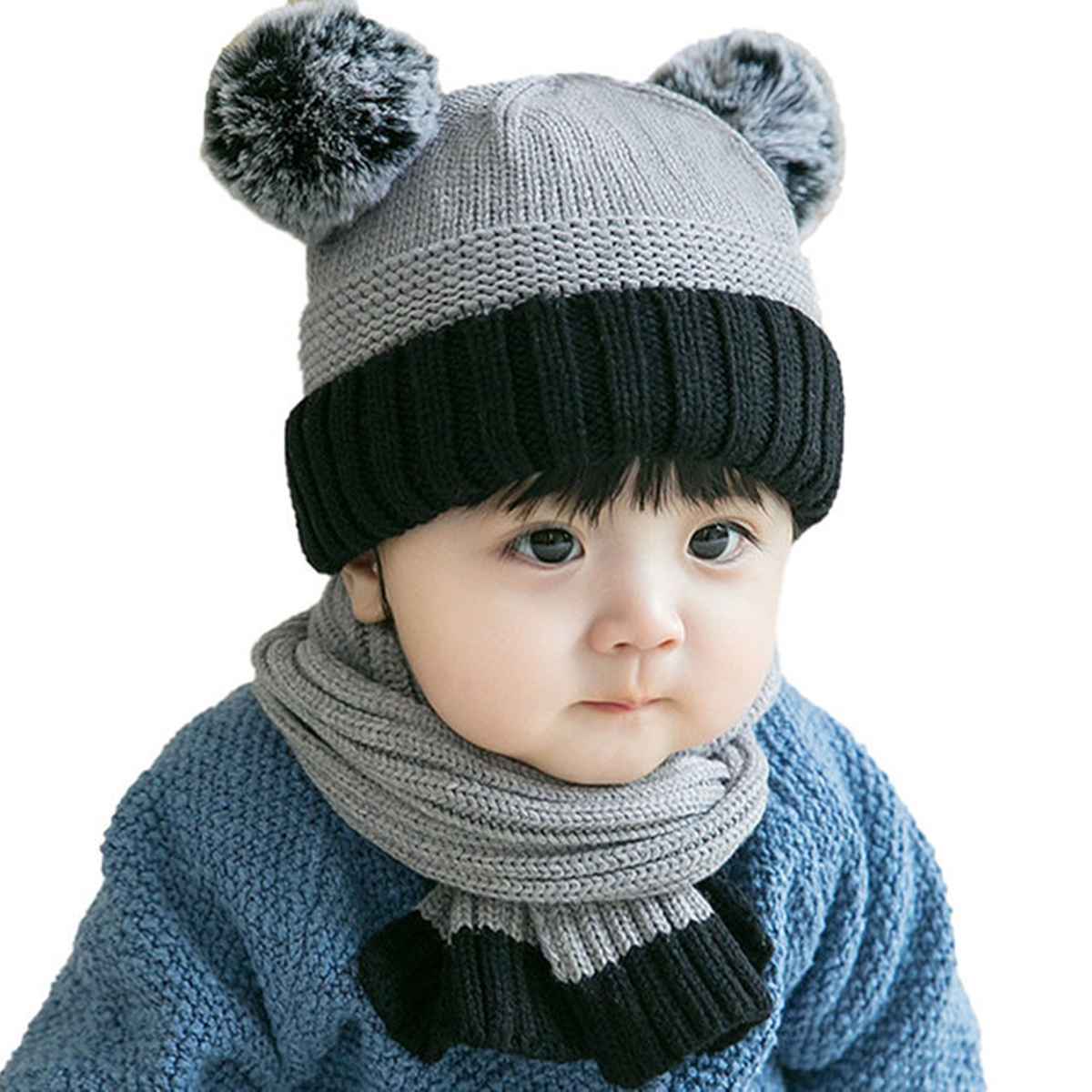 Fabseasons Unisex Solid Acrylic Beanie | Grey | 6 months - 3 years