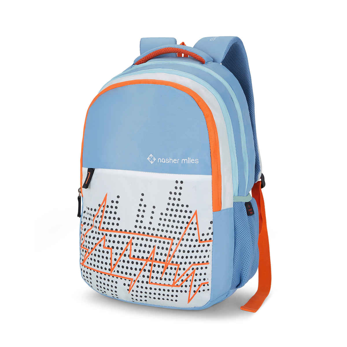 Nasher Miles Pulse Backpack- Unisex- 3 Compartment Bag- White- 45L