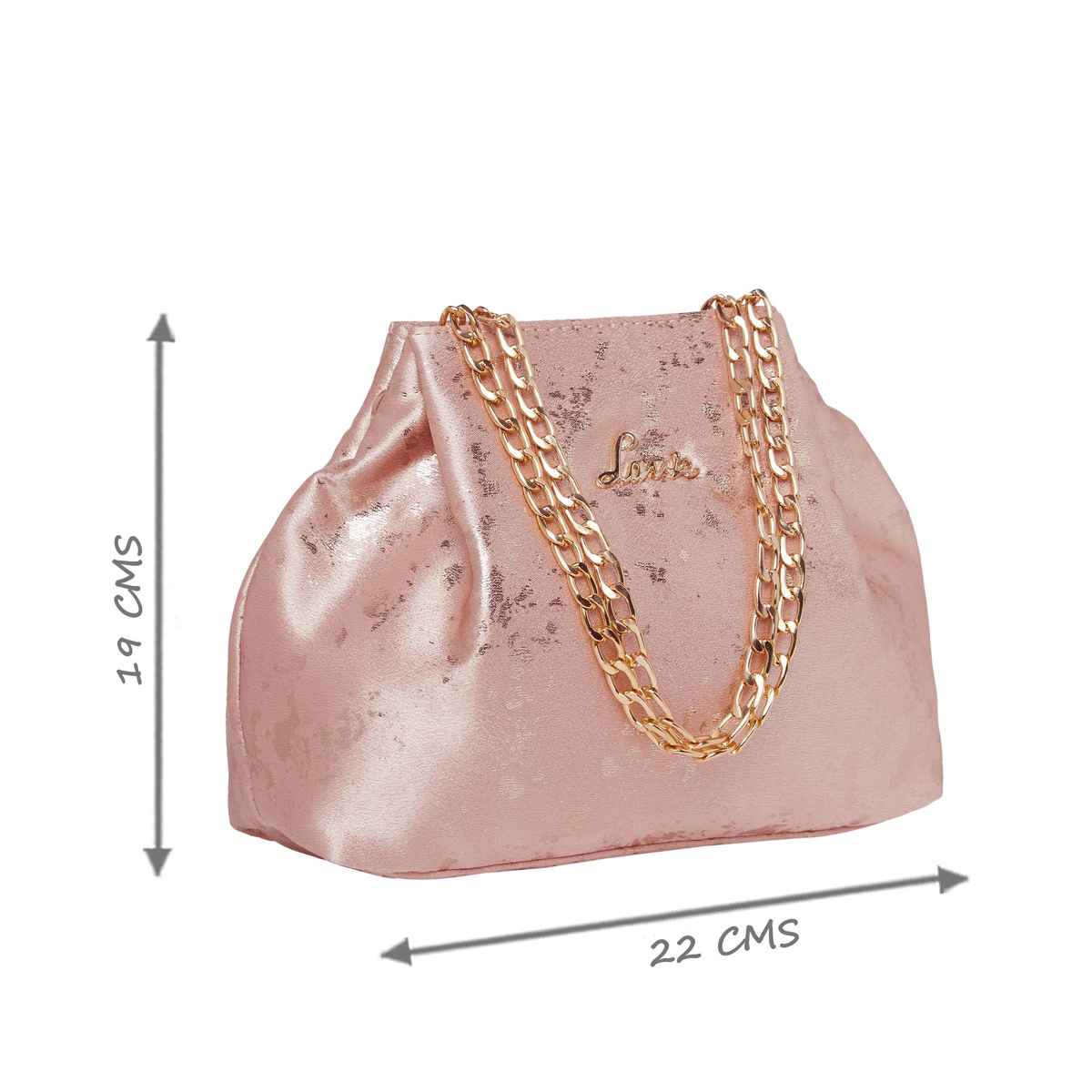 Lavie Women's Shaya Structured Potli Bags | Pouches for Festive Seasons & Wedding | Pink