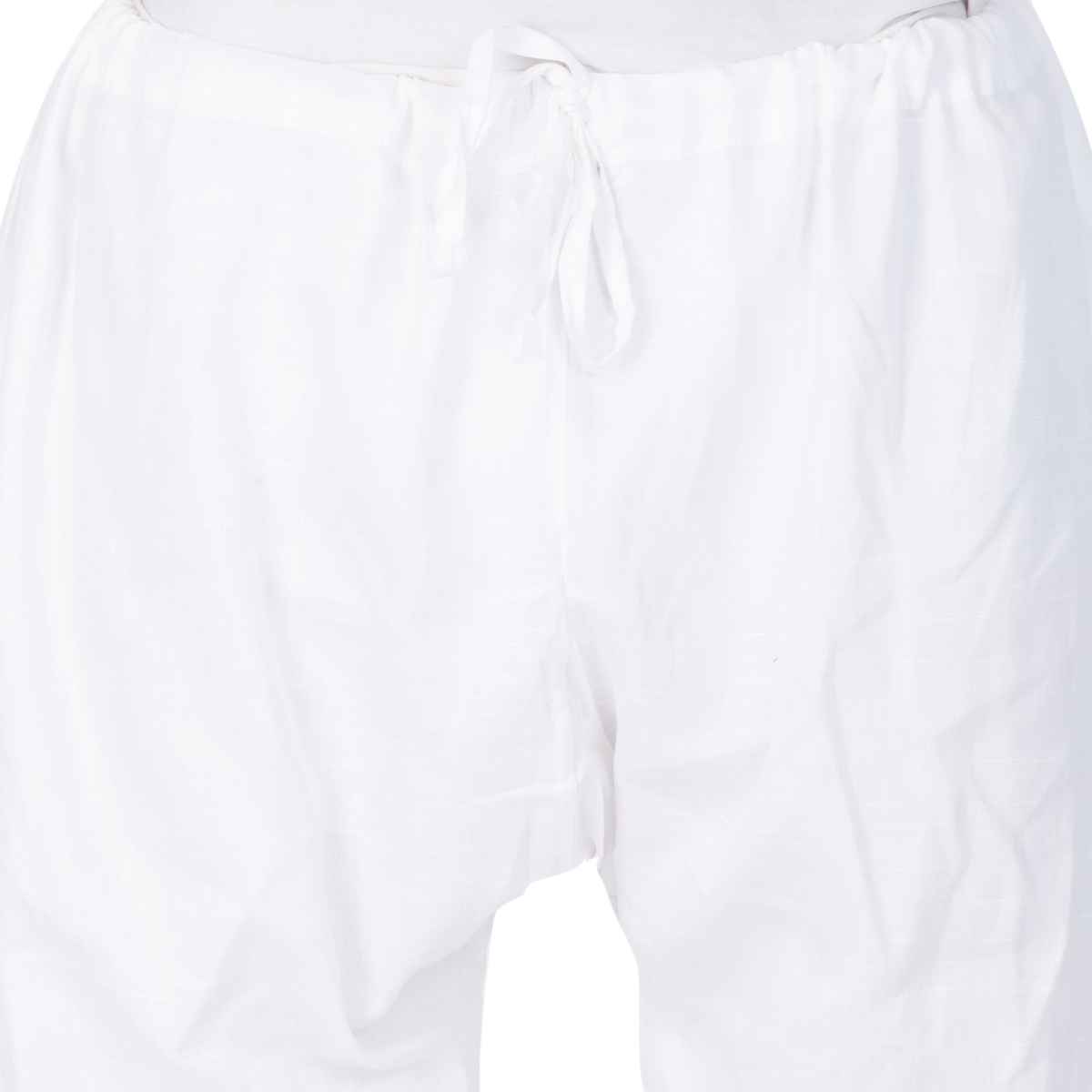 Vastramay Men's Pure Cotton Pyjama | White - M