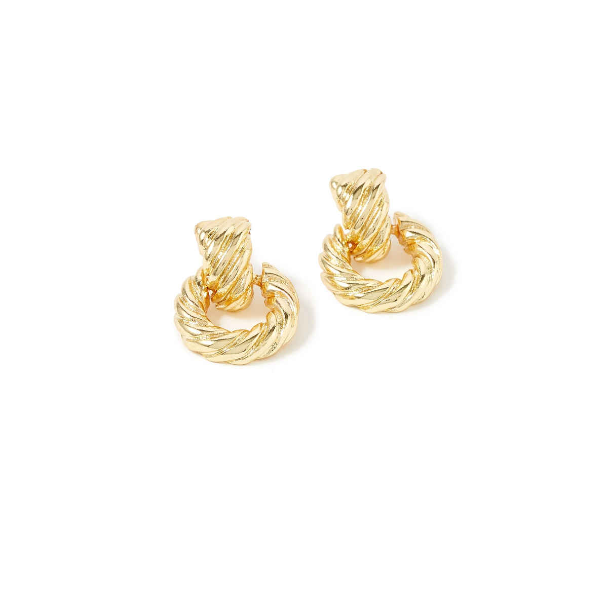 Accessorize London Women's Gold Berry Blush Twisted Tiny Doorknocker Earring - Gold