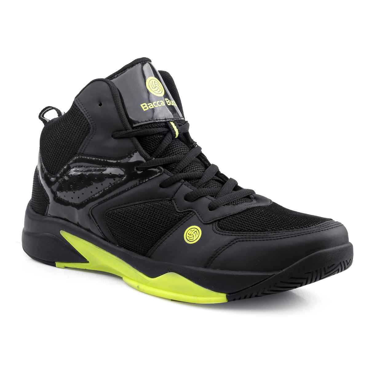 Bacca Bucci Men's Wager Premium Basketball Shoes | Black UK - 7