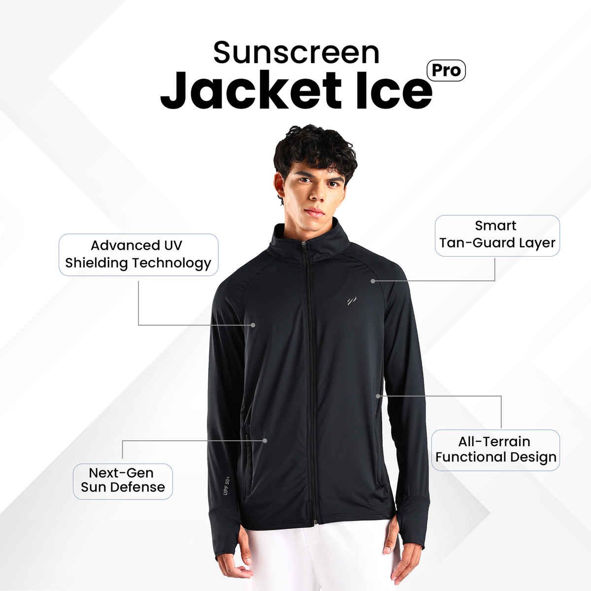 Blue Tyga Men's Sunscreen Jacket | SJE0005 | Black - M