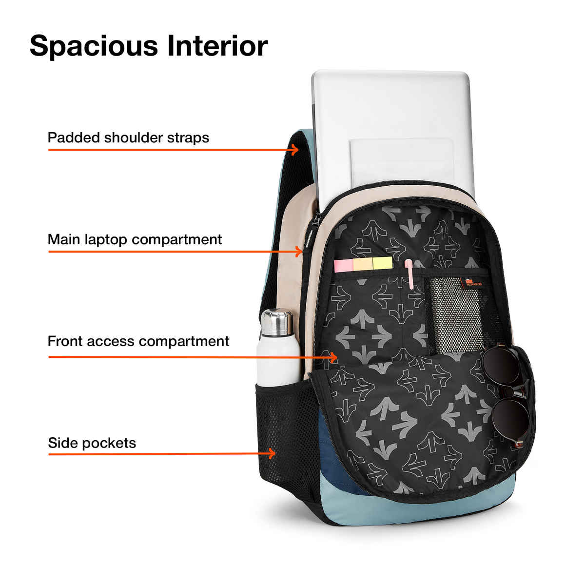 Nasher Miles Backpack for Unisex | Laptop Backpack | Casual Coding | Grey Green - 31L