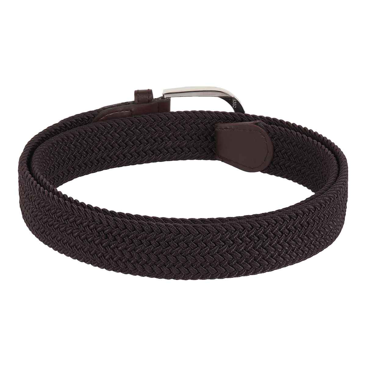 Zoro Unisex Solid Woven Fabric Belt | Brown - Free Size