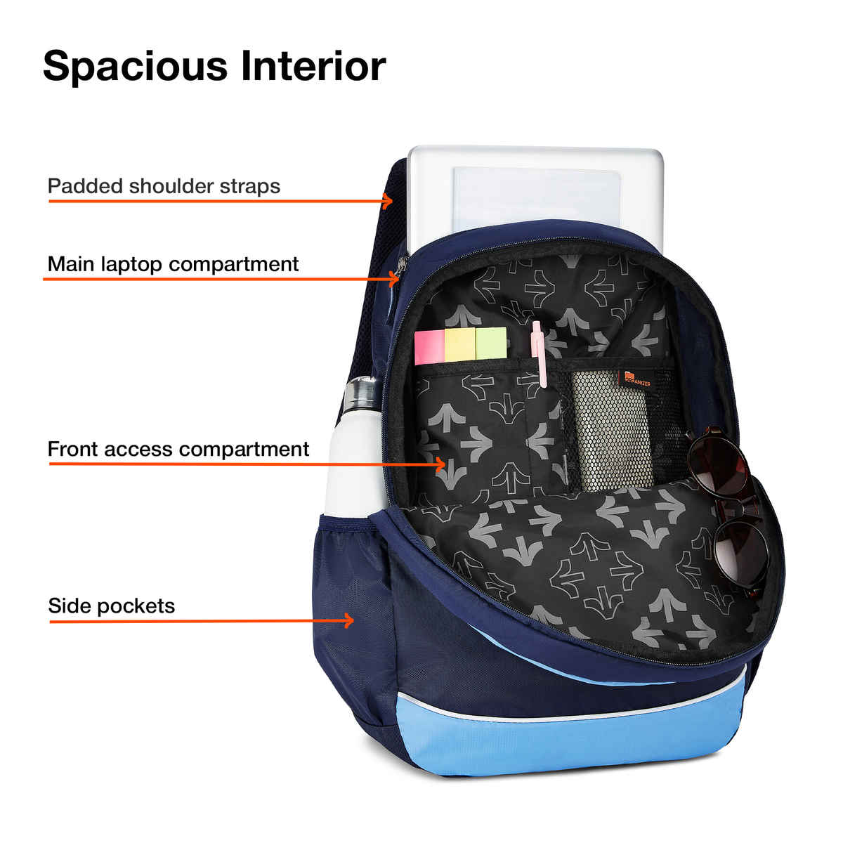 Nasher Miles Backpack for Unisex | Laptop Backpack | Casual History | Navy Blue - 31L