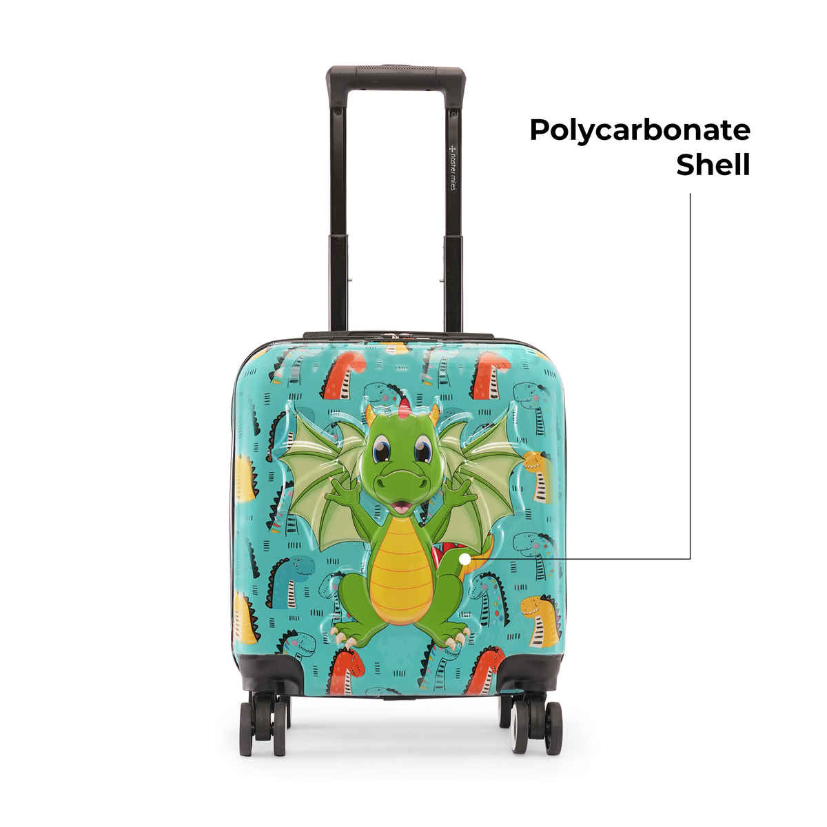 Nasher Miles Tic Tac Toe Fantasy Cabin Dragon Hard-Sided Abs 17 Inch-44 cm Kids Trolley Bag - Green