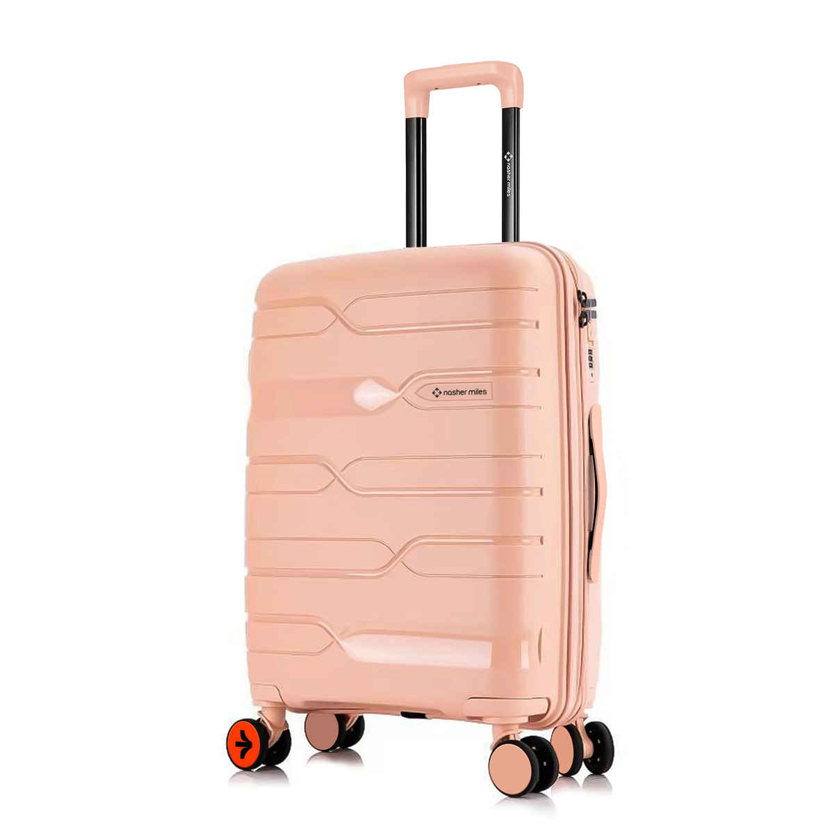 Nasher Miles Paris Check-In Hard Sided Polypropylene 24 Inch|65 cm Trolley Bag - Peach