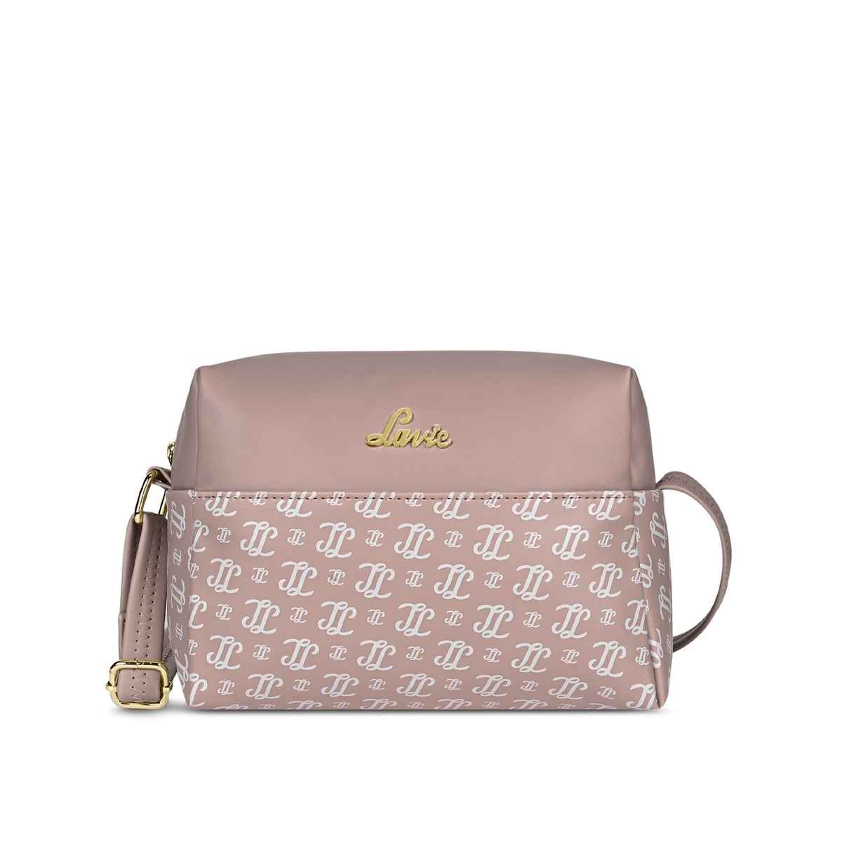 Lavie Women's Mono Ll Senna Box Crossbody Sling Bag | Ladies Purse Handbag | Pink