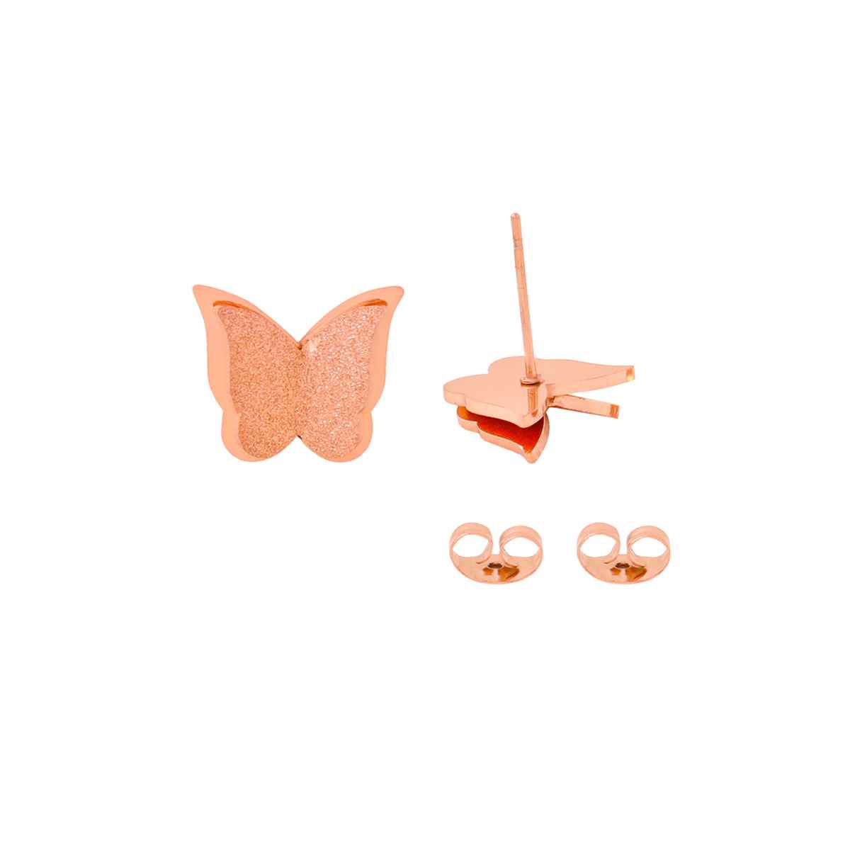 Yellow Chimes Earrings | Rose Gold Studs | Butterfly Shaped | Birthday Gift for Women