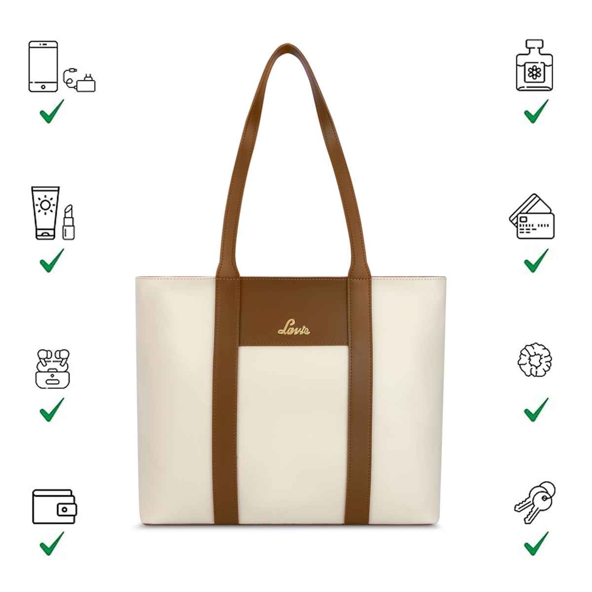 Lavie Women's Colourblock Regan Large Tote Handbag | Off White