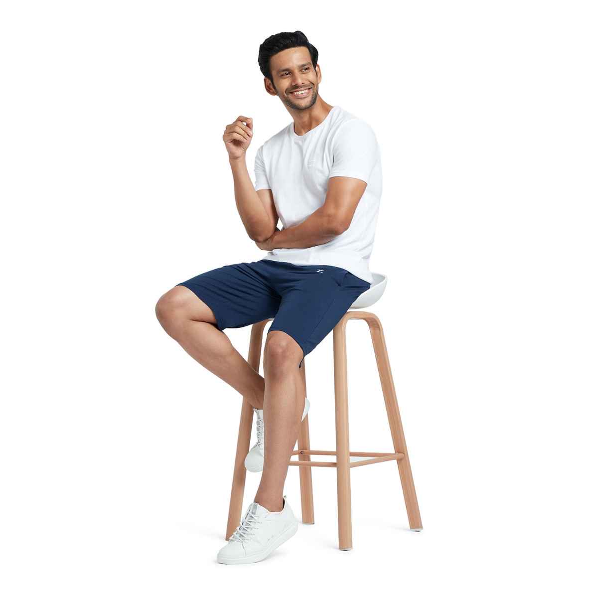 XYXX Ace Cotton Modal solid Shorts | 2 Side Pocket with zip | Dress Blue- XL