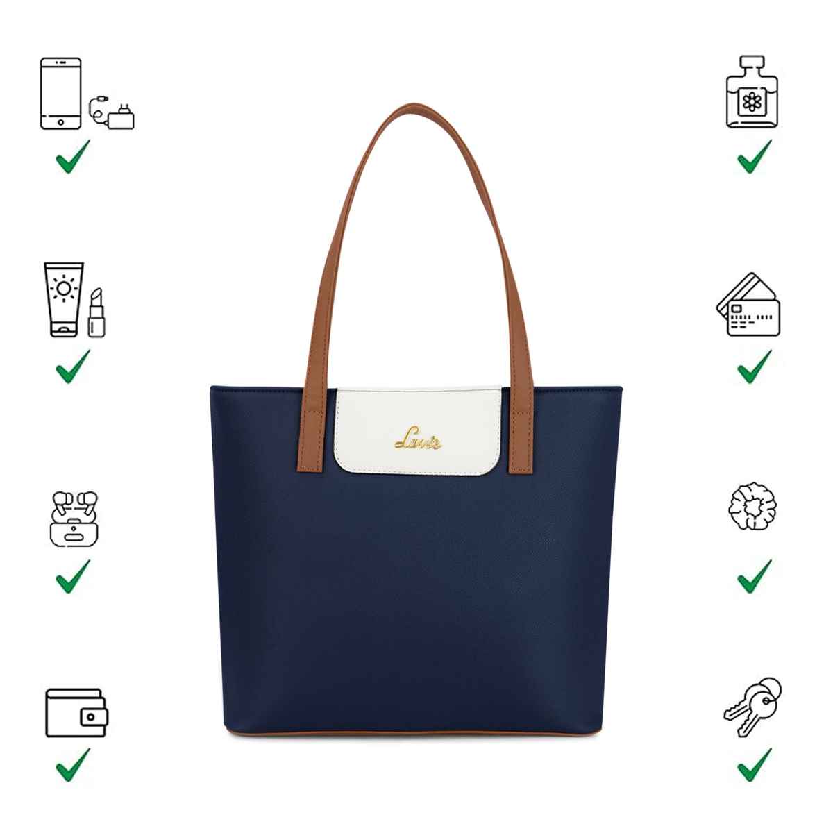Lavie Women's Colourblock Jossie Tote Handbag | Navy Blue