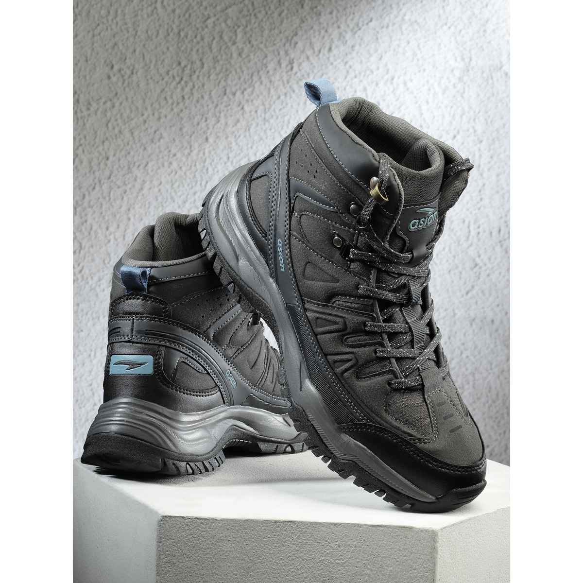 Asian Everest-22 Trekking Shoes For Men Dark Grey | UK-8