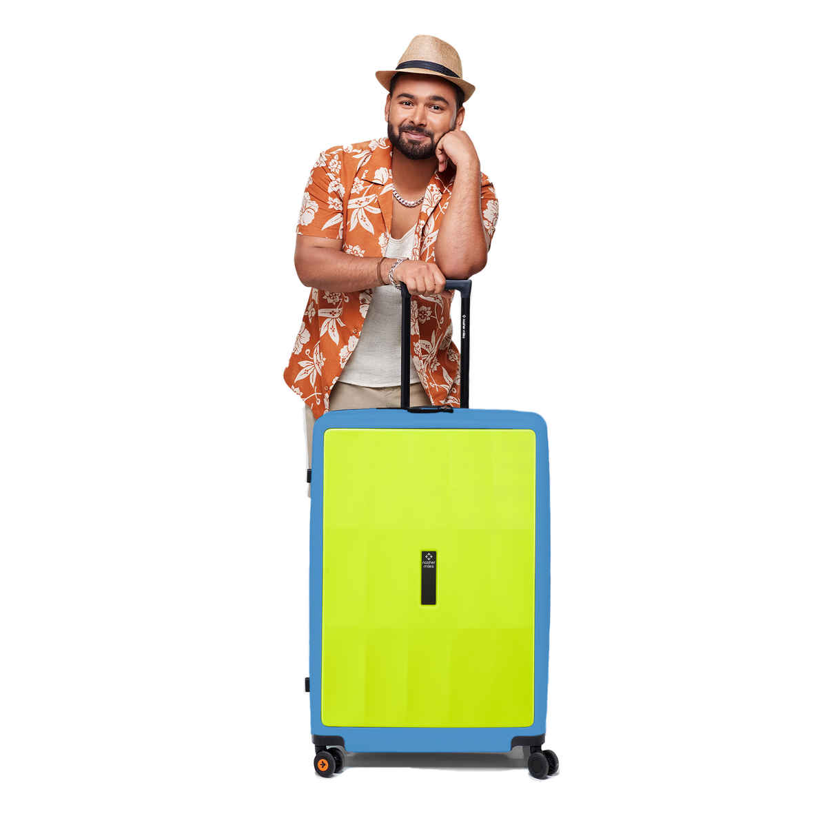 Nasher Miles Zanzibar Check In Hardside Polycarbonate 28 Inch|78 cm Trolley Bag (Green-Blue)