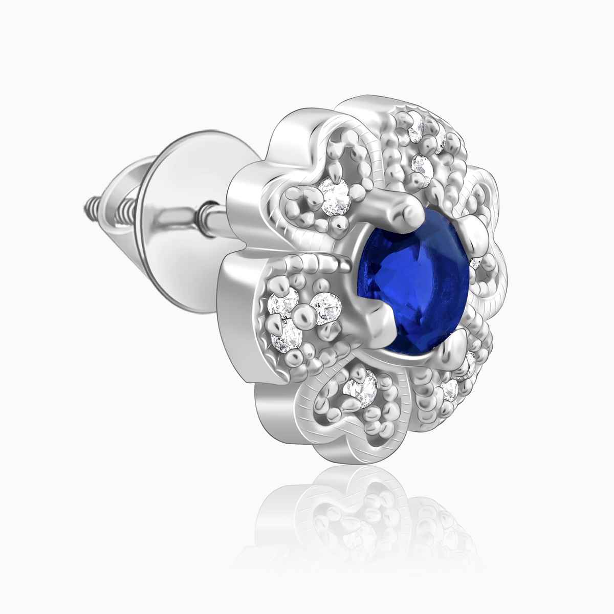 Giva Silver Royal Blue Bloom Studs