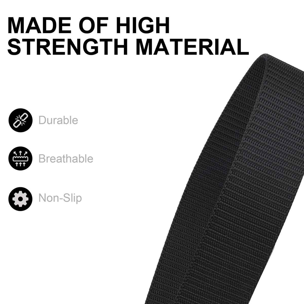 Zoro Men's Solid Nylon Belt | Black - Free Size