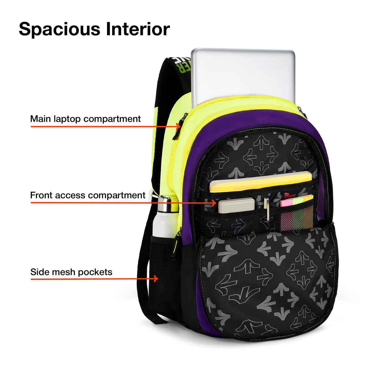 Nasher Miles Basketball Backpack- Unisex-3 Compartment College Bag And School- Purple- 45L