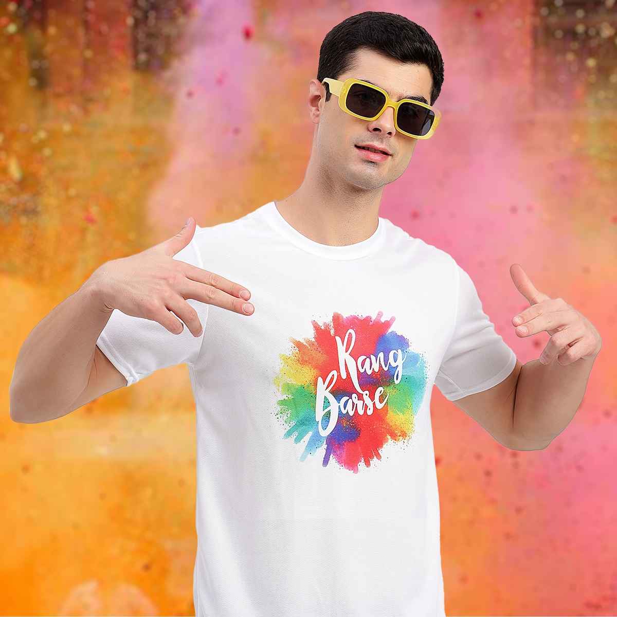 Freecultr Unisex Printed T-Shirt Rang Barse | White | XXL