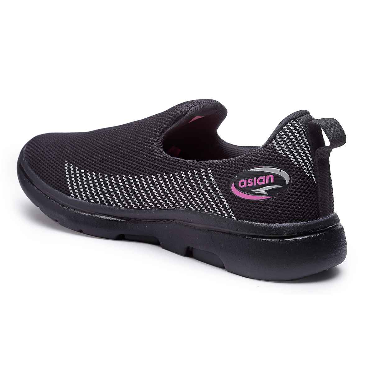 Asian Women s Firefly-111 Black Pink Slipon Shoes | UK-4
