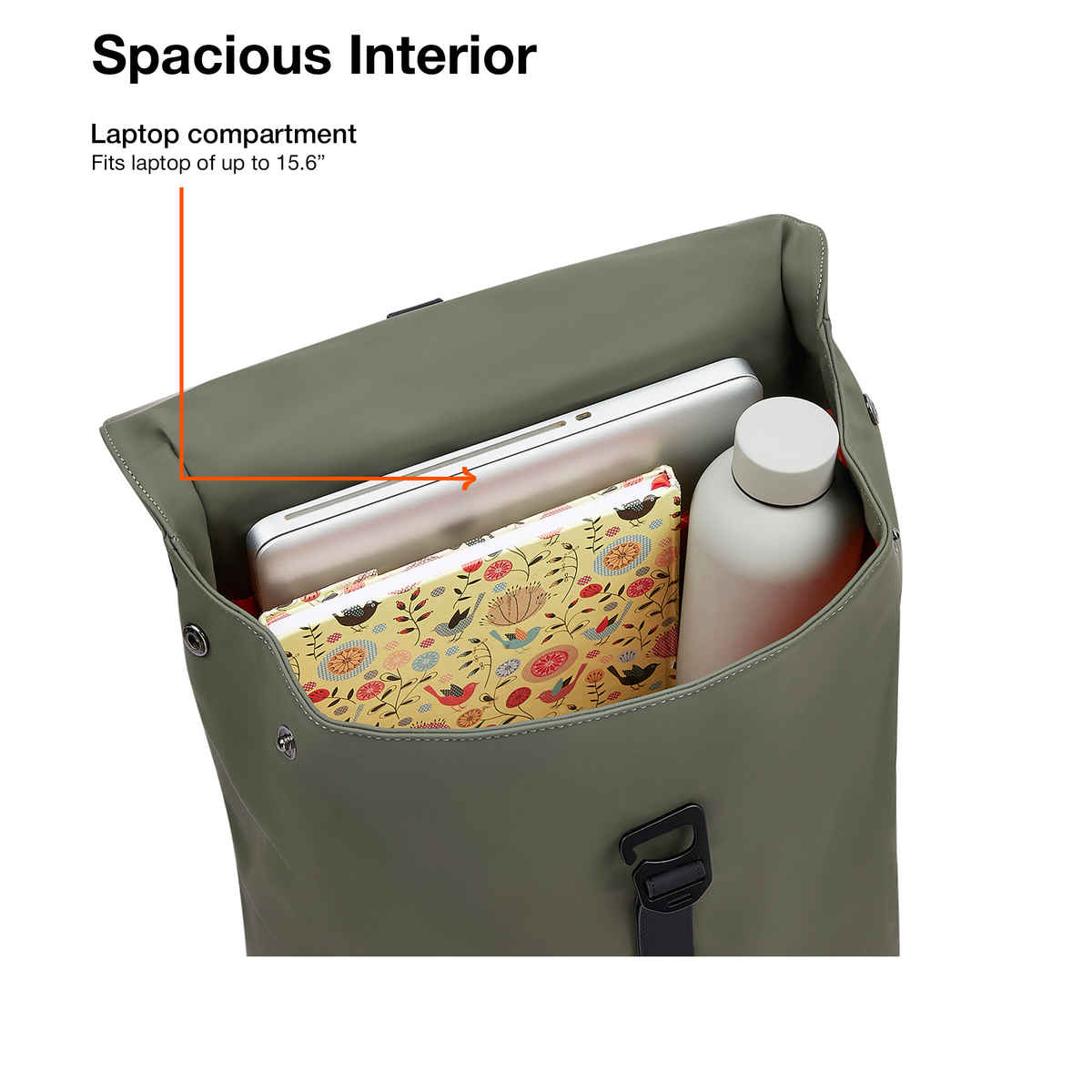 Nasher Miles Soho 25 L Top-open, Polyurethane Olive Green Laptop Backpack for College and School