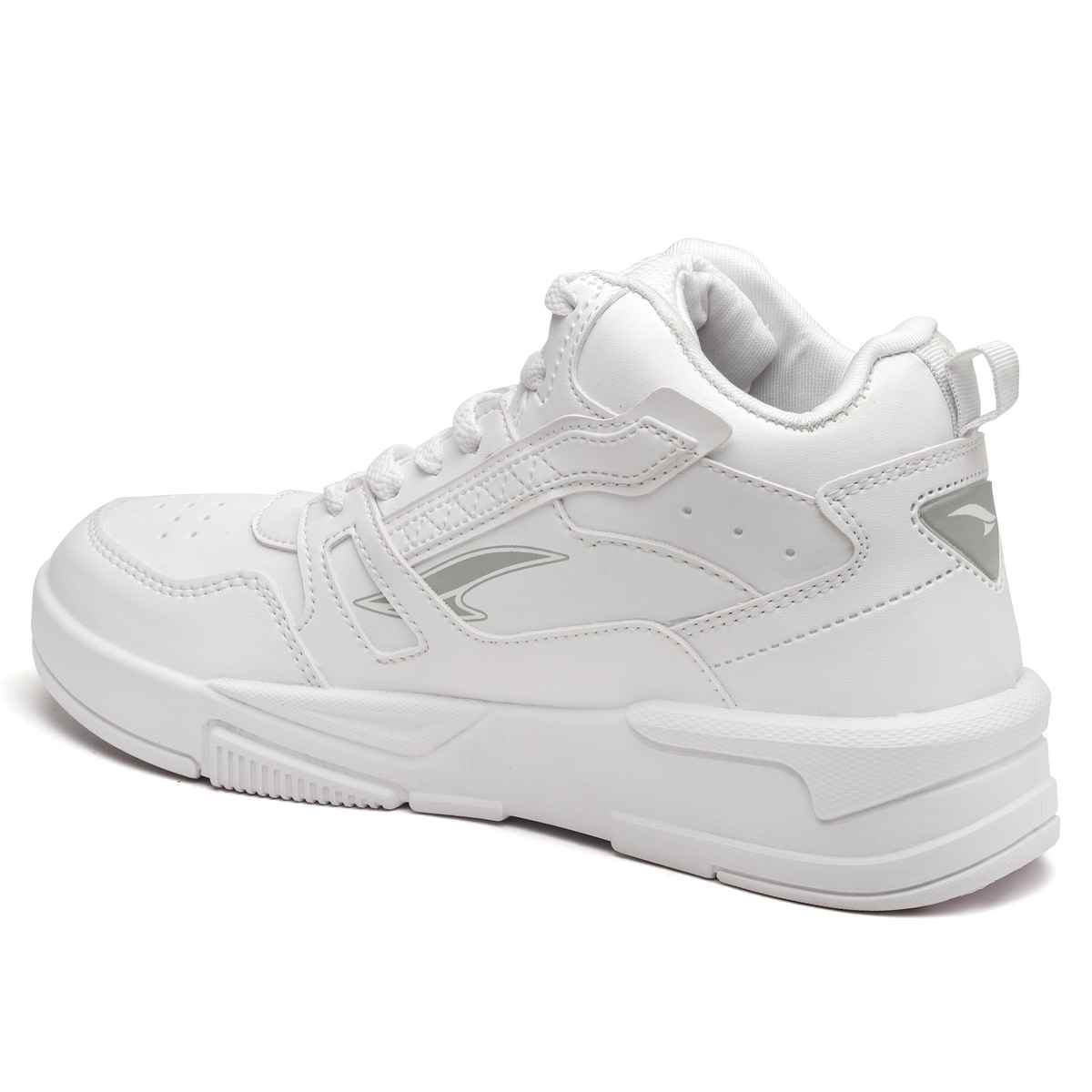 Asian Men s Mexico-11 Full White Hightop Sneakers | UK-8