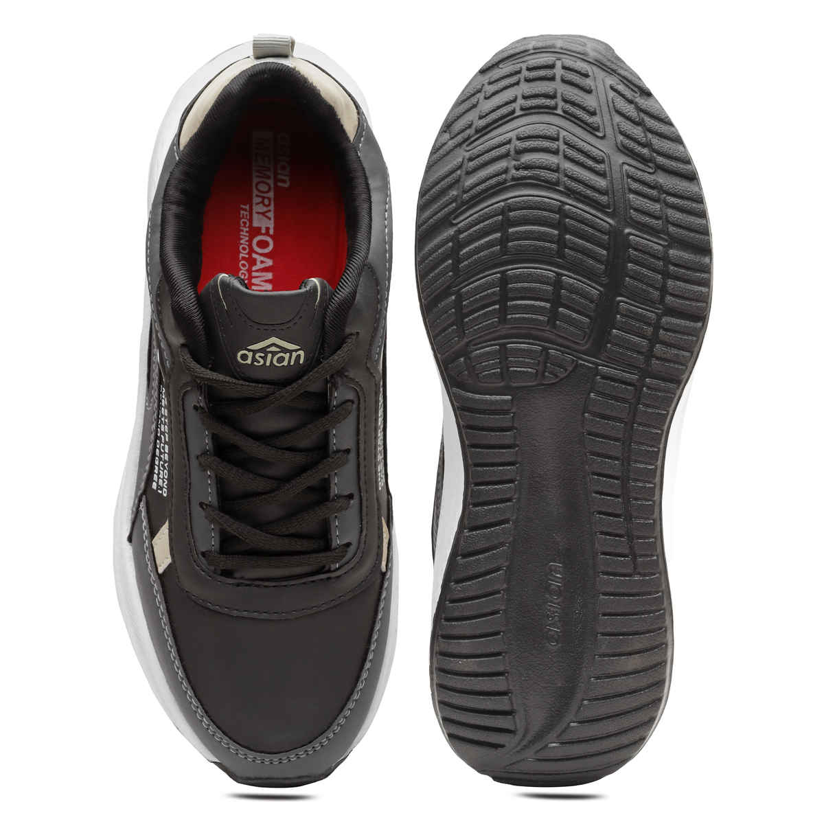 Asian Men's Lace up Sports Shoes | WATERPROOF-17 | Grey | UK 7