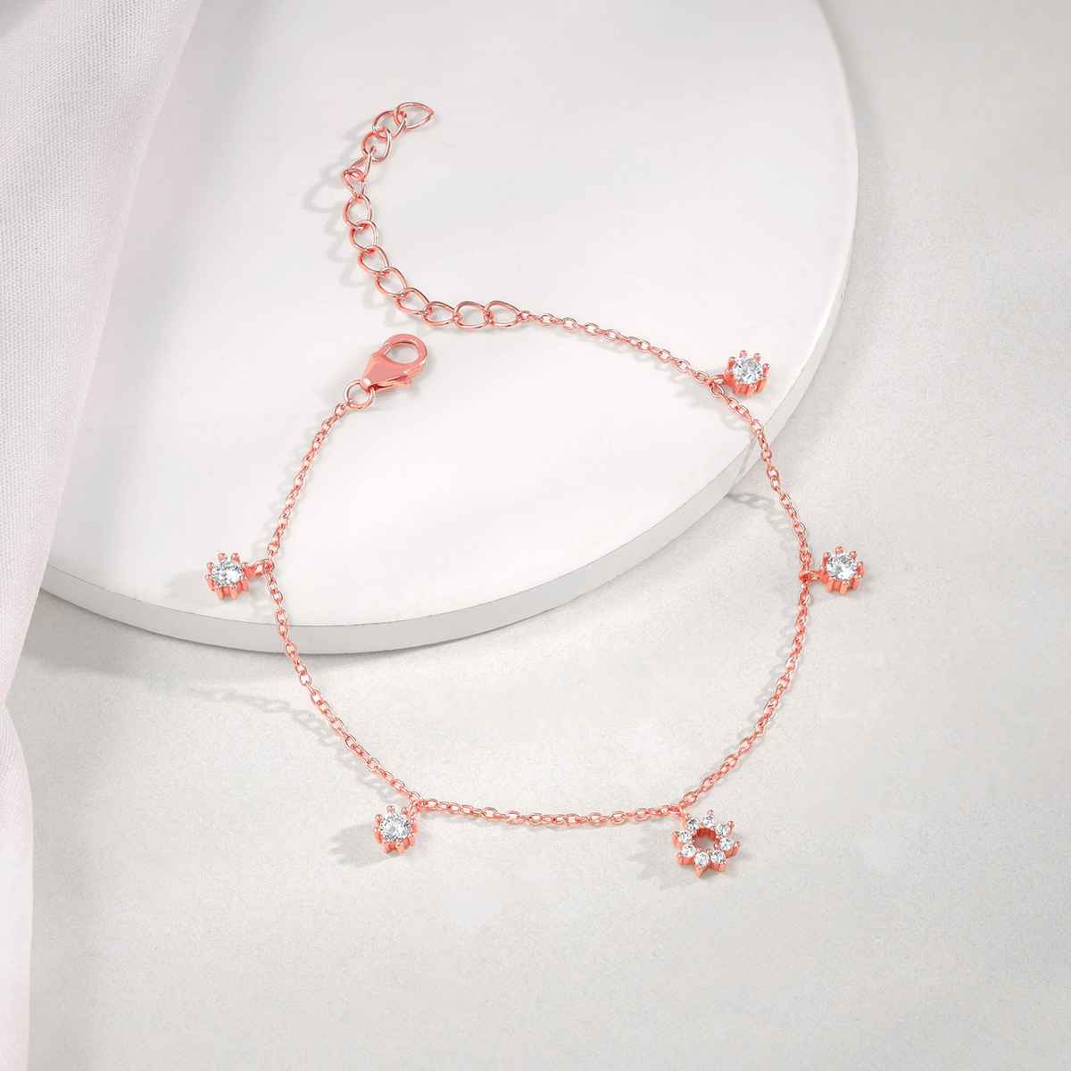 Giva Anushka Sharma Rose Gold Flower Charm Bracelet | BR0112