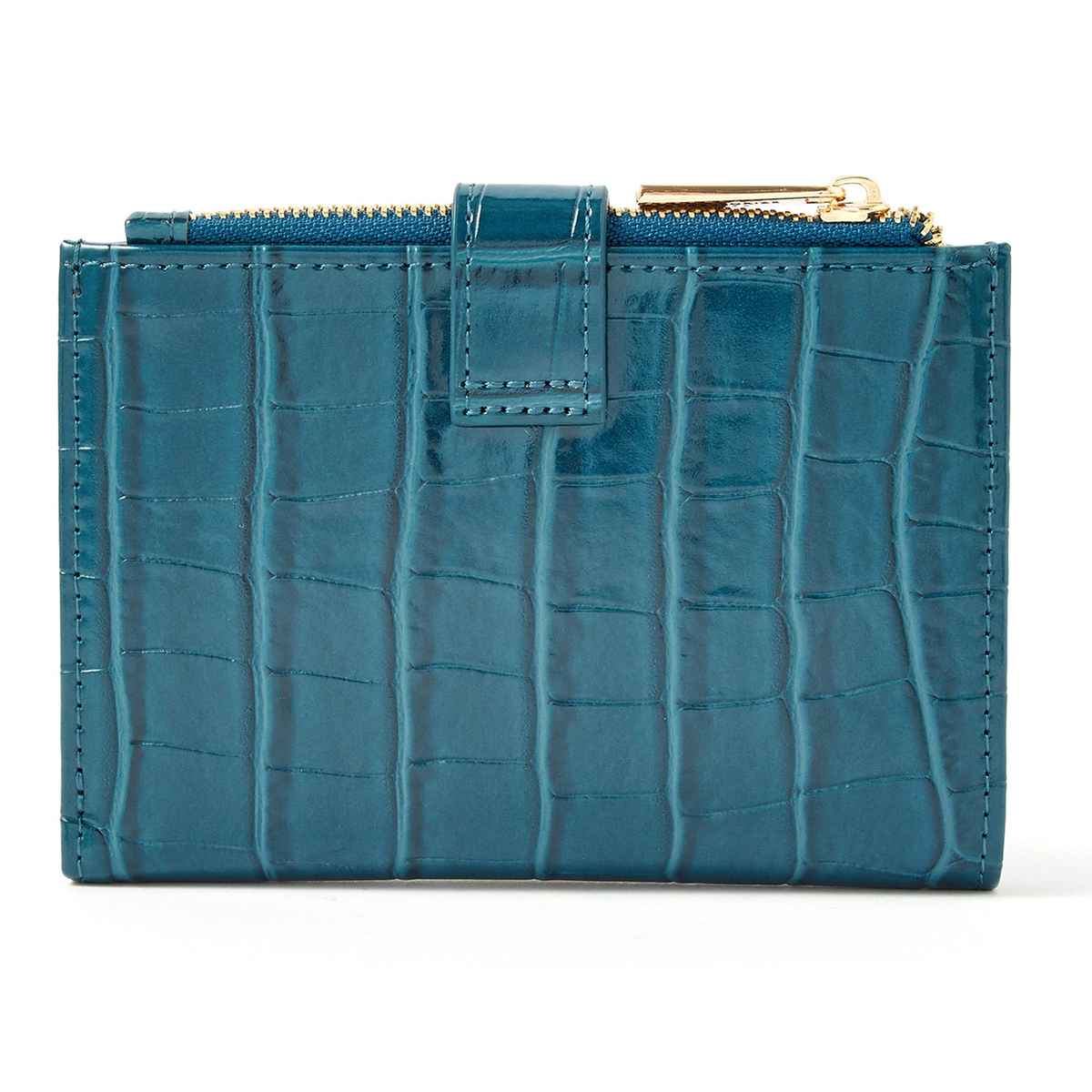Accessorize London Croc Pushlock Wallet | 20 x 24 x 3 cm - Blue