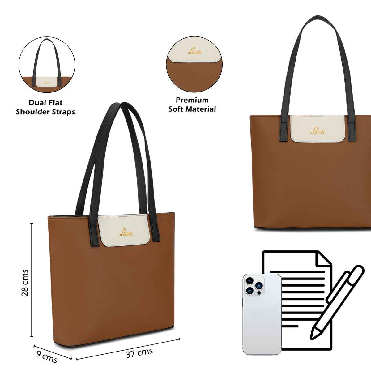 Lavie Women's Colourblock Jossie Tote Handbag | Tan