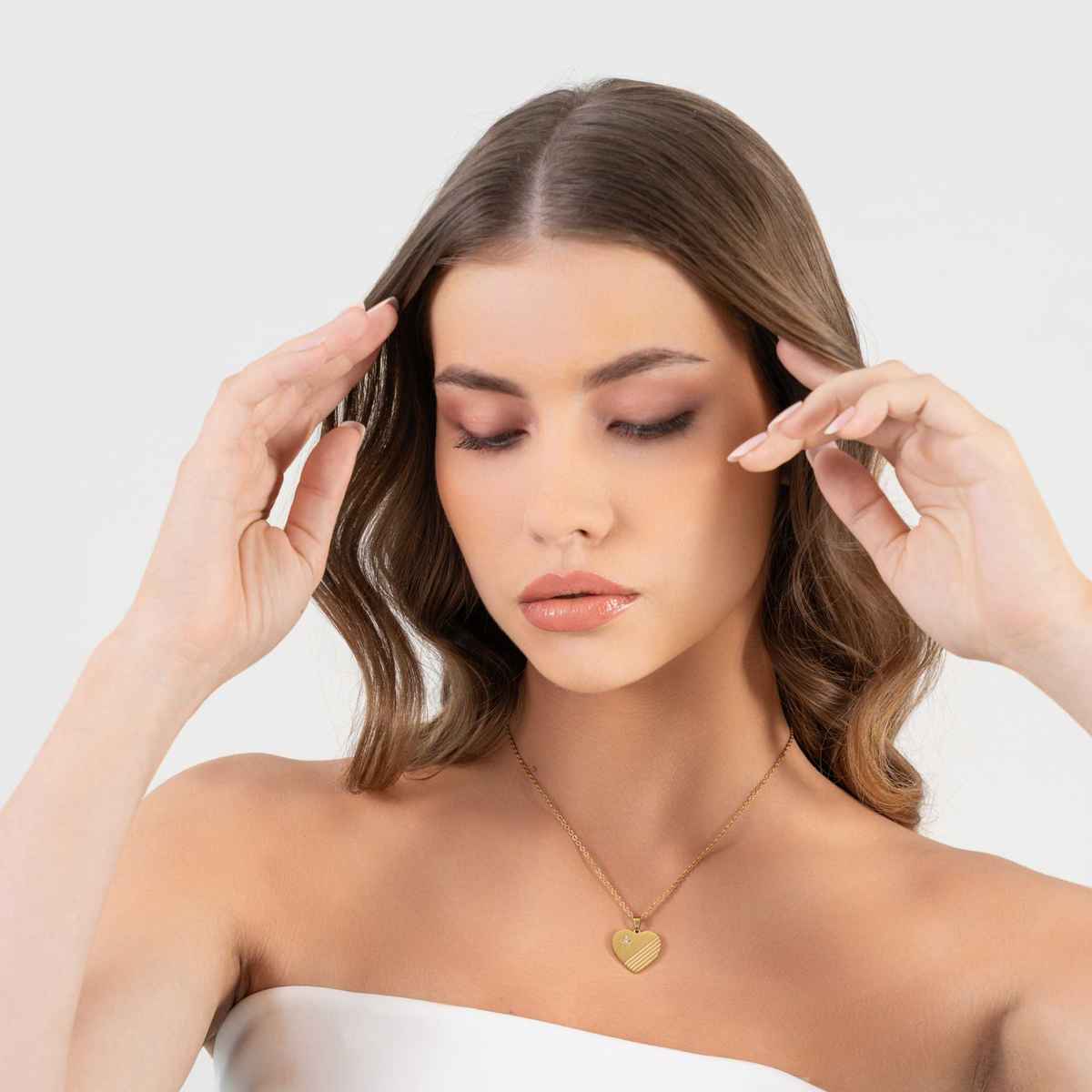 ZAISHA 18K Gold Plated Classy Heart Crystal Pendant | Birthday | Anniversary | Valentines gift