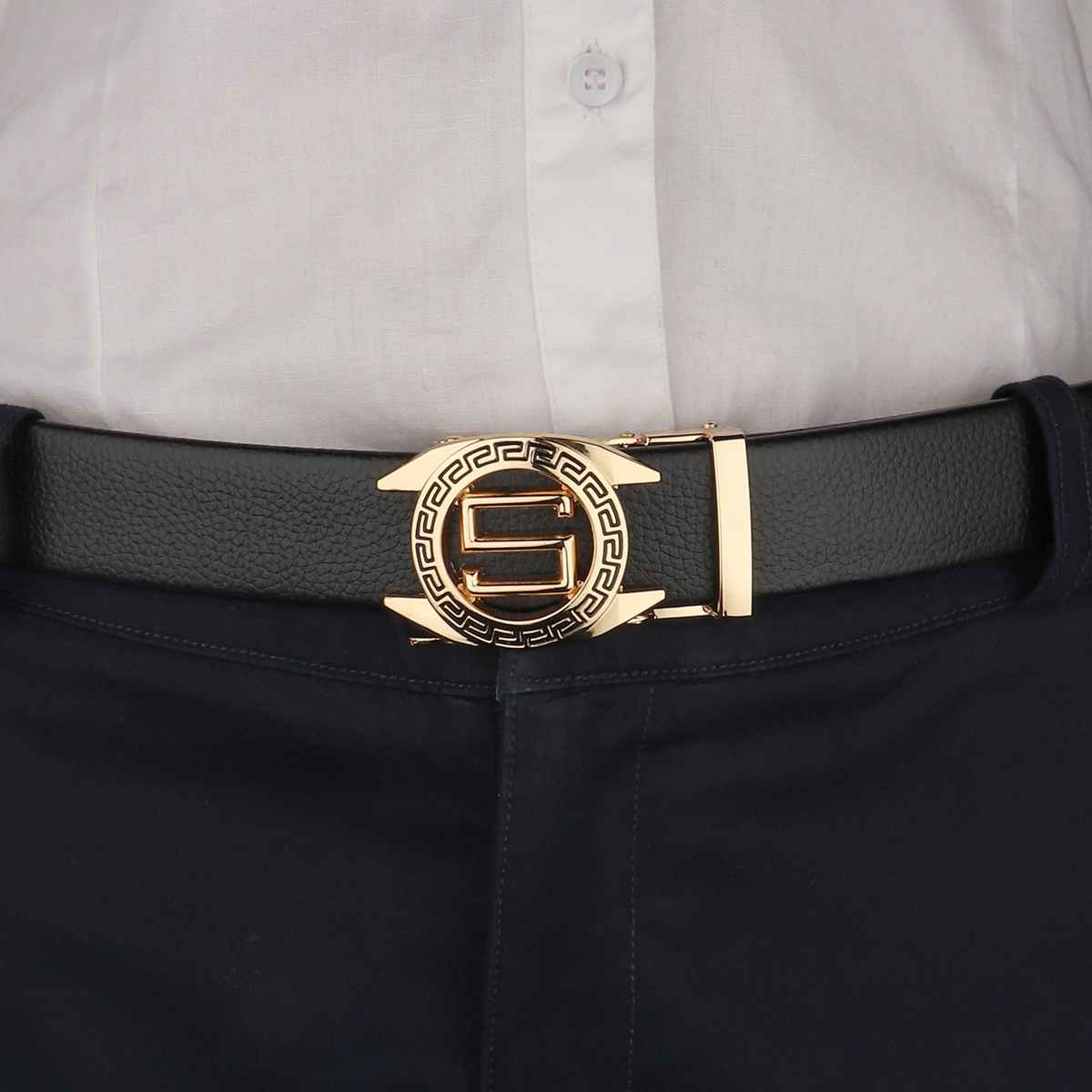 Zoro Men's Solid Vegan Leather Belt | Black - Free Size
