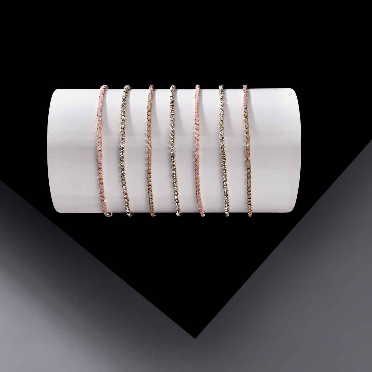 Accessorize London Women Pack Of 7 Faith Sparkle Stretch Bracelet