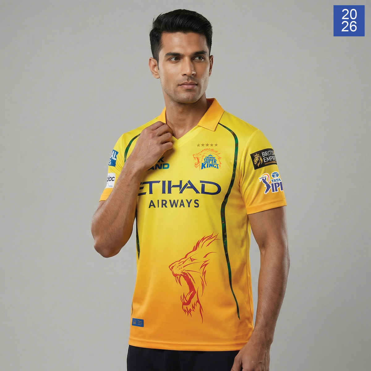 playR CSK - Chennai Super Kings Authentic Fan Jersey | IPL 2026 | Plain | S
