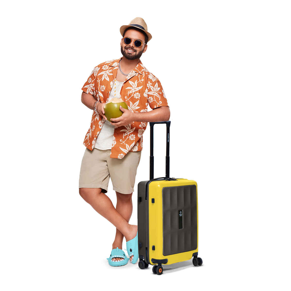 Nasher Miles Zanzibar Cabin Hard Side Polypropylene 20 Inch-55 cm Trolley Bag (Black Yellow)